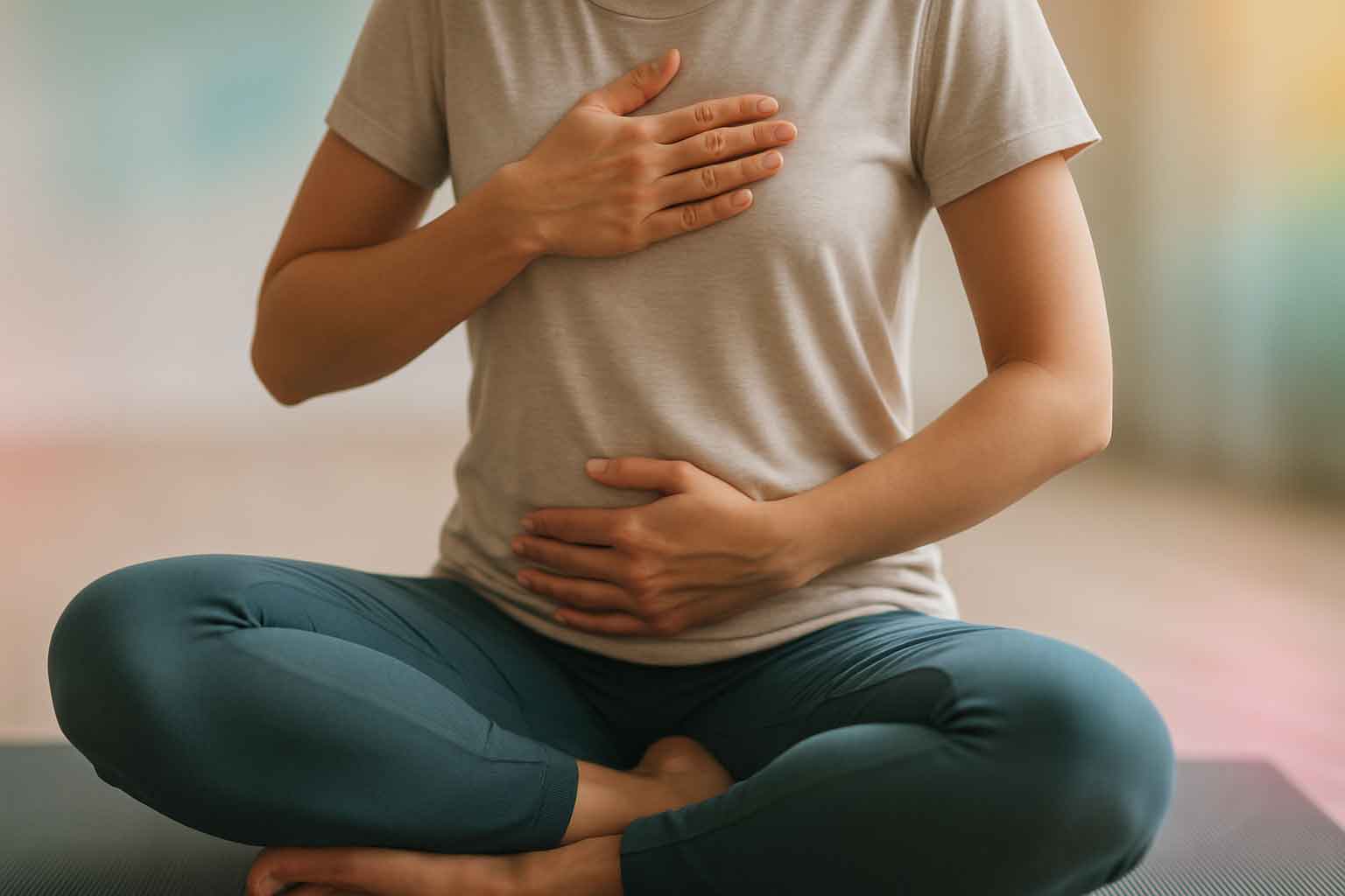 Diyafram nefesi pratiği ile sakin ve dengeli bir an