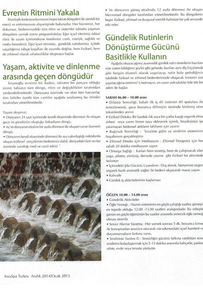 Asia Spa Dergisi Ocak 2015 - Sirkadiyen Ritim 3