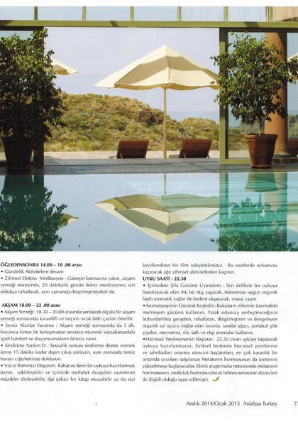 Asia Spa Dergisi Ocak 2015 - Sirkadiyen Ritim 4