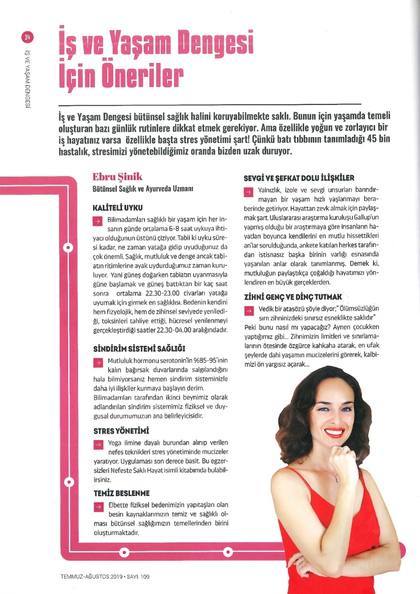 TAYSAD Dergisi röportaj sayfası – Ebru Şinik (2)